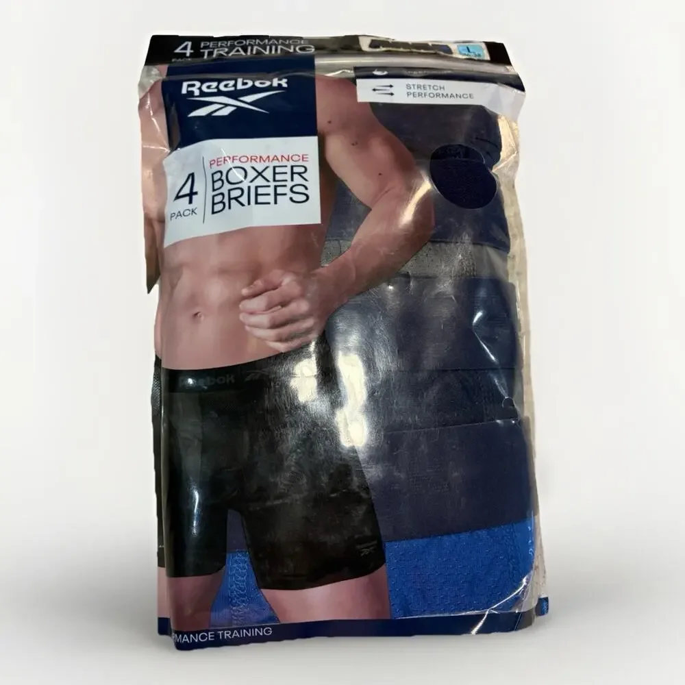 Reebok LARGE Performance Boxer Briefs 4 Pack